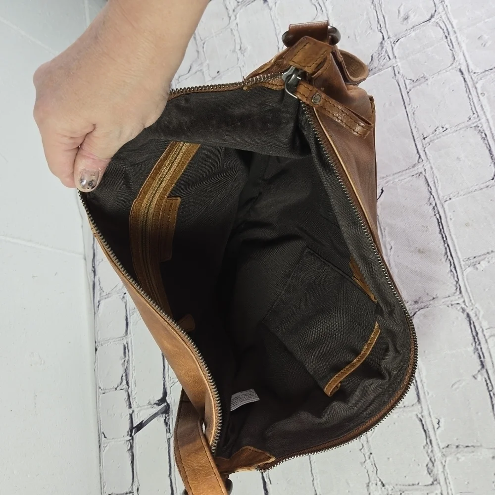 Spikes & Sparrow Ellie brandy cognac brown leather hobo bag purse